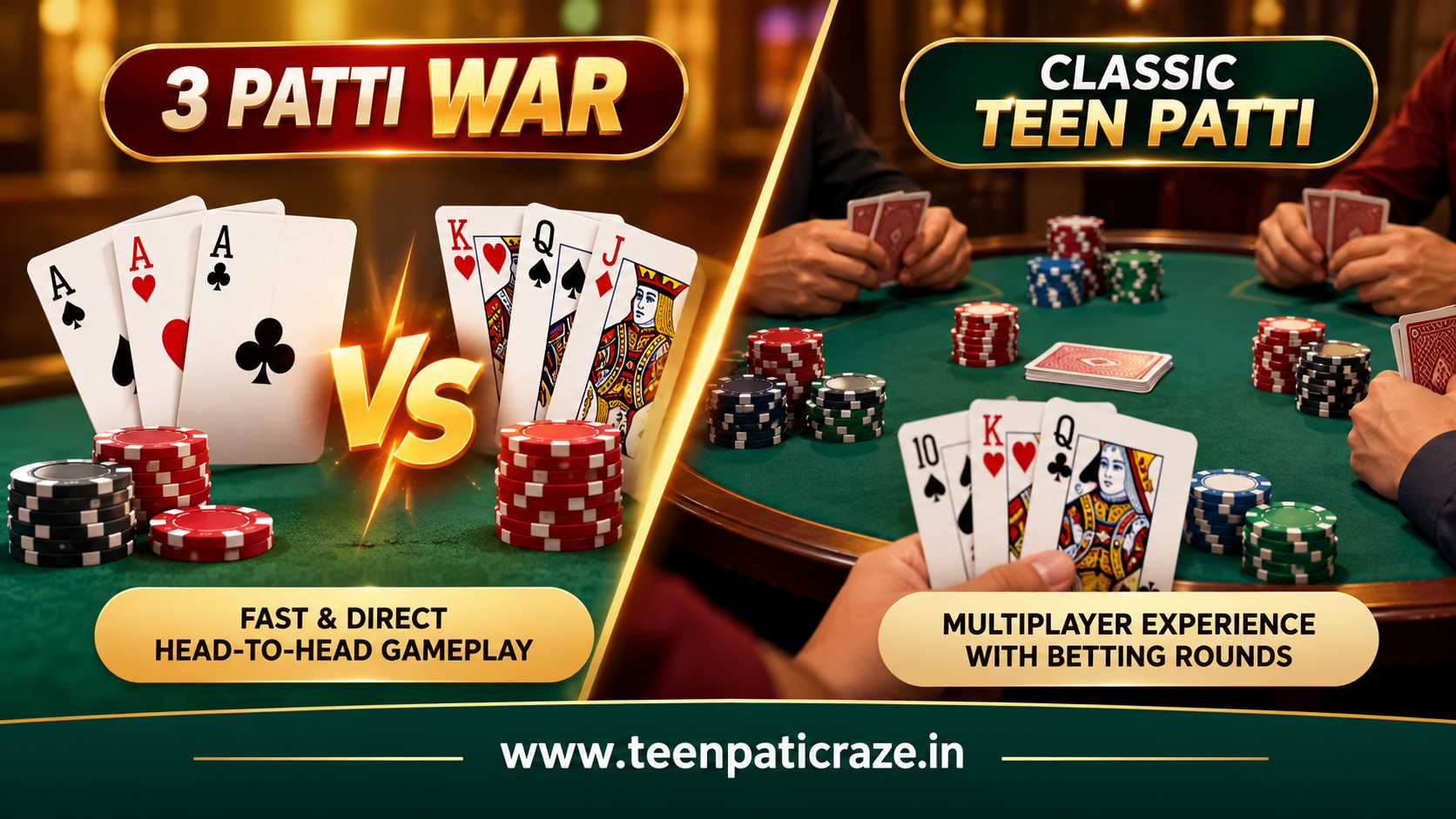 3 Patti War vs Classic Teen Patti